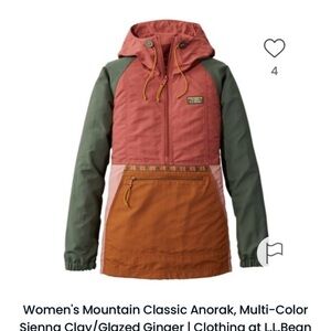 L.L. Bean Women's Anorak Jacket in Clay and Ginger